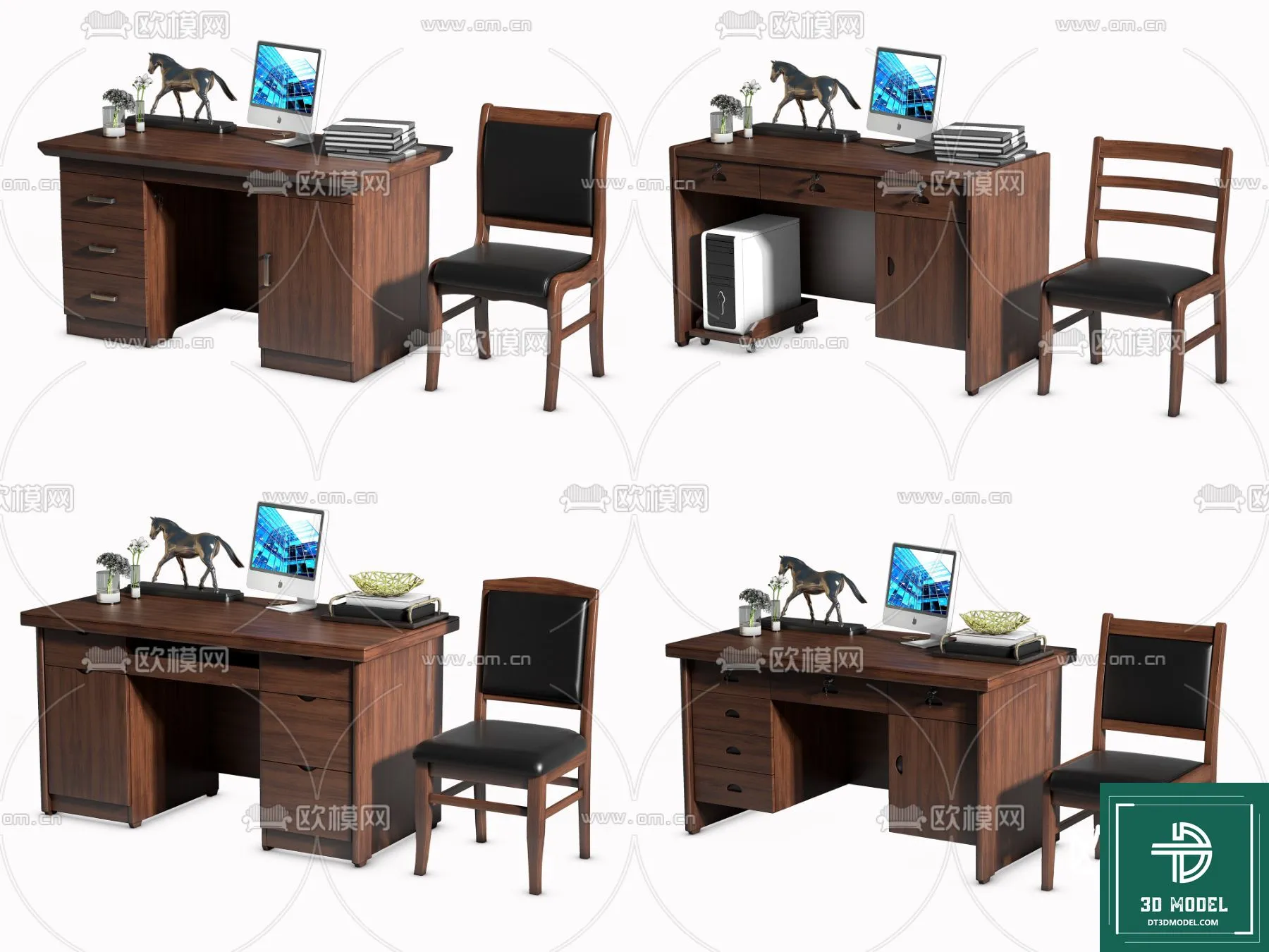 Desk 3D Model for Office – Furniture and Interior Design – 074