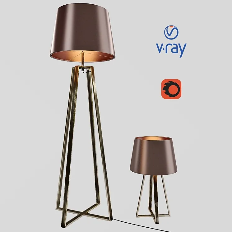 Desk and floor lamps model COFFEE from the company LUCIDE Belgium. 3DS Max