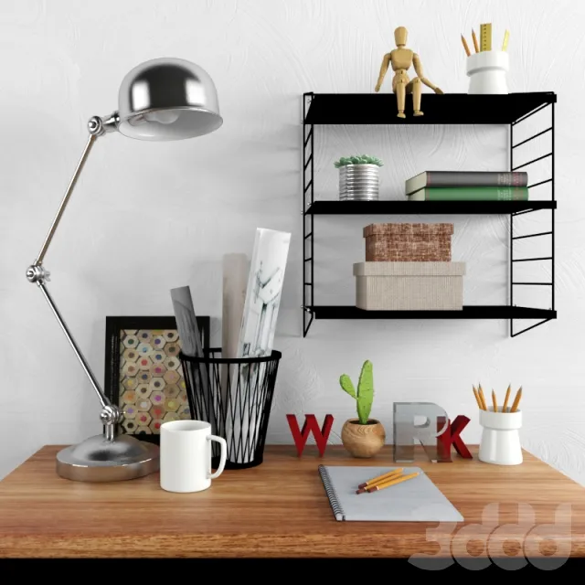 Desk with accessories from the Loft designe 3dsMax Model
