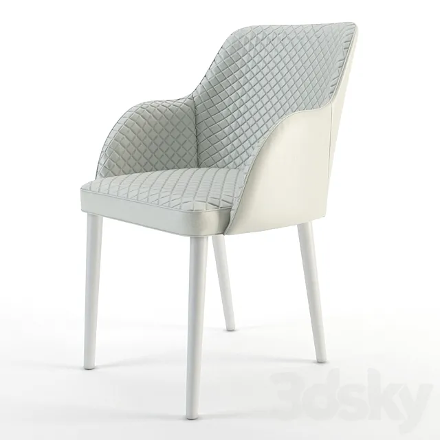 Devon Club Chair White 3ds Max