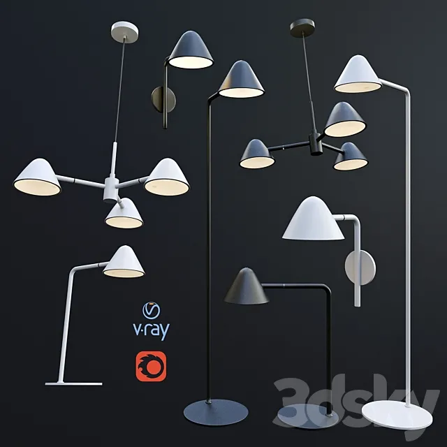 DEVON pendant table wall and floor lamps from the company LUCIDE Belgium. 3ds Max