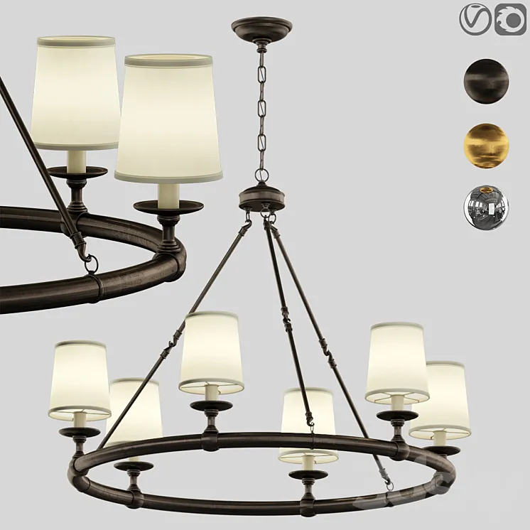 Devon round chandelier 6 light 3DS Max Model