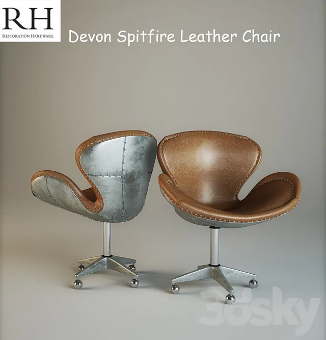 Devon seat Spitfire Leather Chair 3ds Max