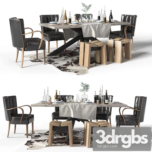 Dialma Brown Dining Set 2 3dsmax Download