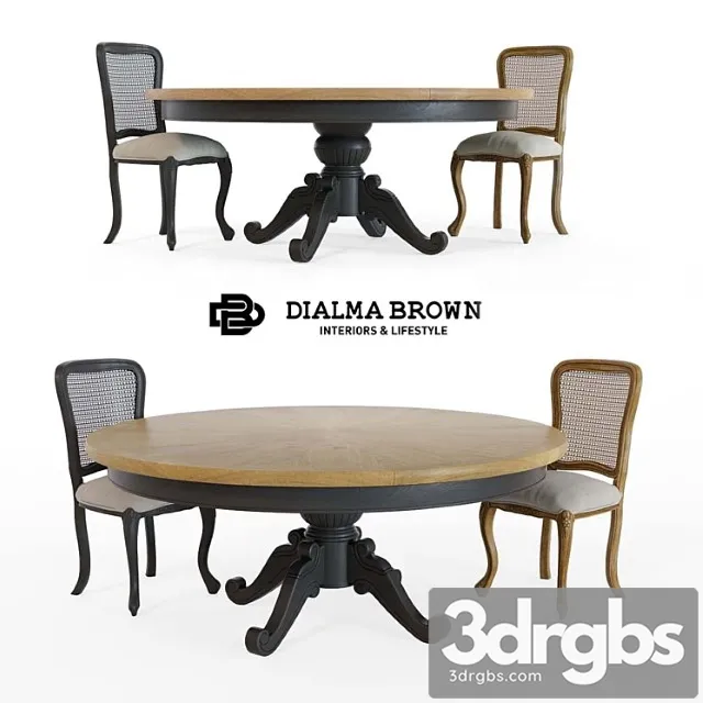 Dialma brown table and chair 2 3dsmax Download