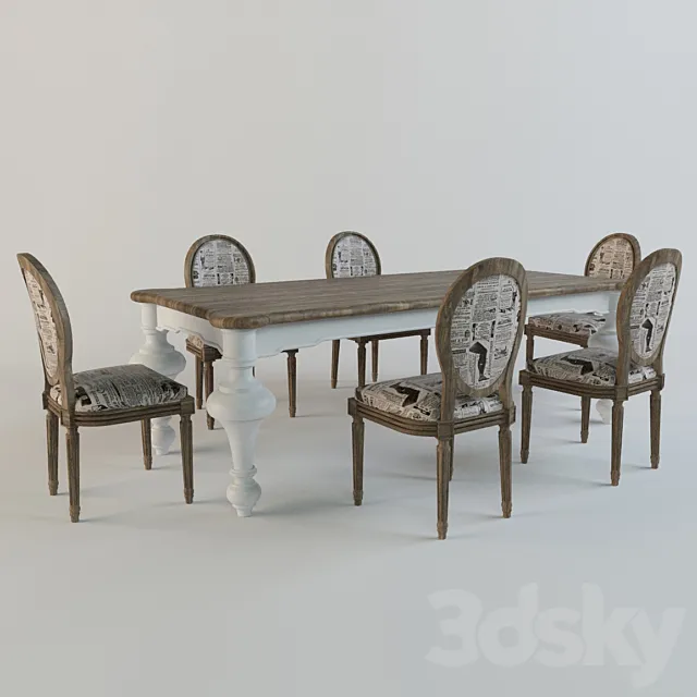 Dialma Brown Table Set 3ds Max