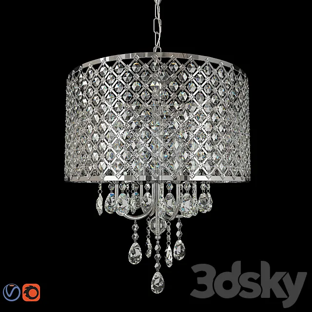 Diana 4 Light Drum Chandelier 3DS Max Model