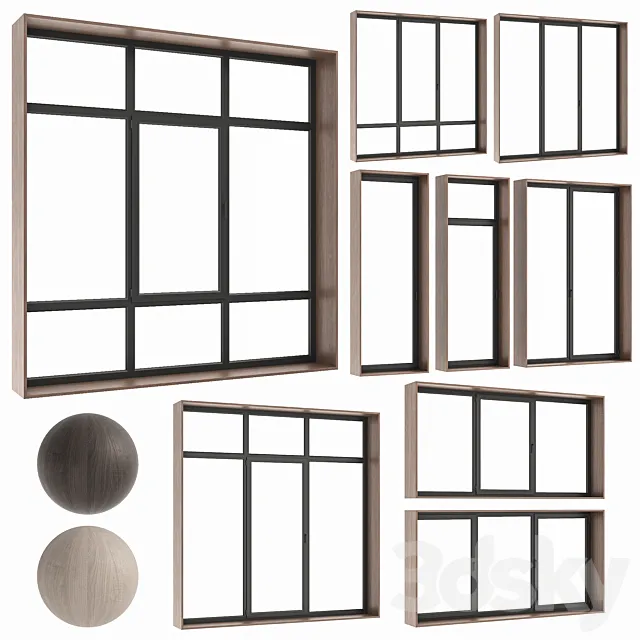 different windows 3dsMax Model