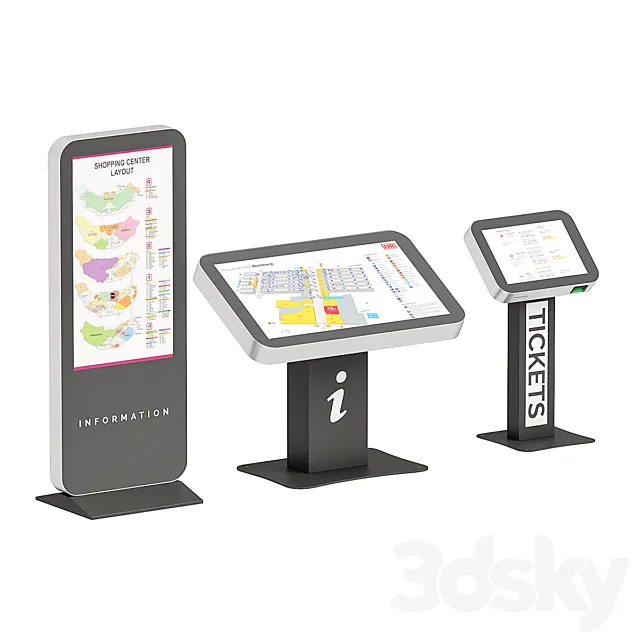 Digital Display Stands 3DS Max Model