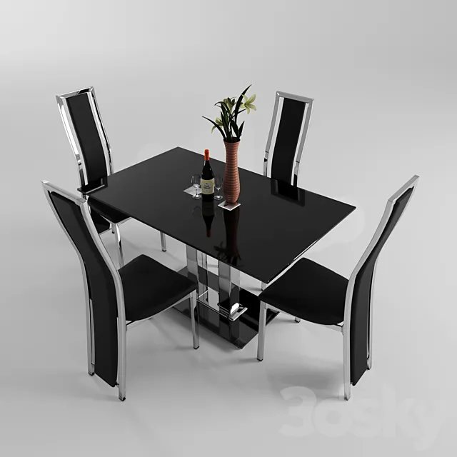 Diining Table Avrora & C-100 chair 3DS Max Model