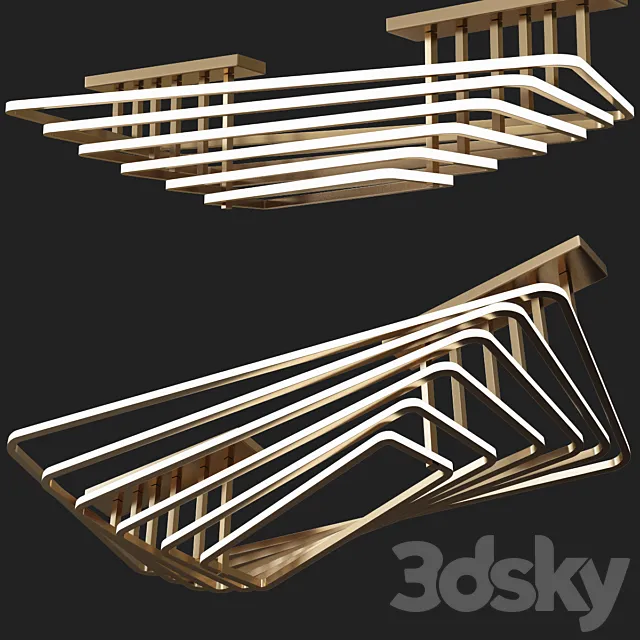 Dilan – Modern LED Twist Layer Ceiling Light 3DSMax File