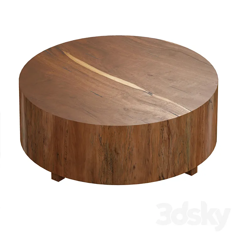 Dillon Natural Yukas Round Wood Coffee Table (Crate and Barrel) 3DS Max