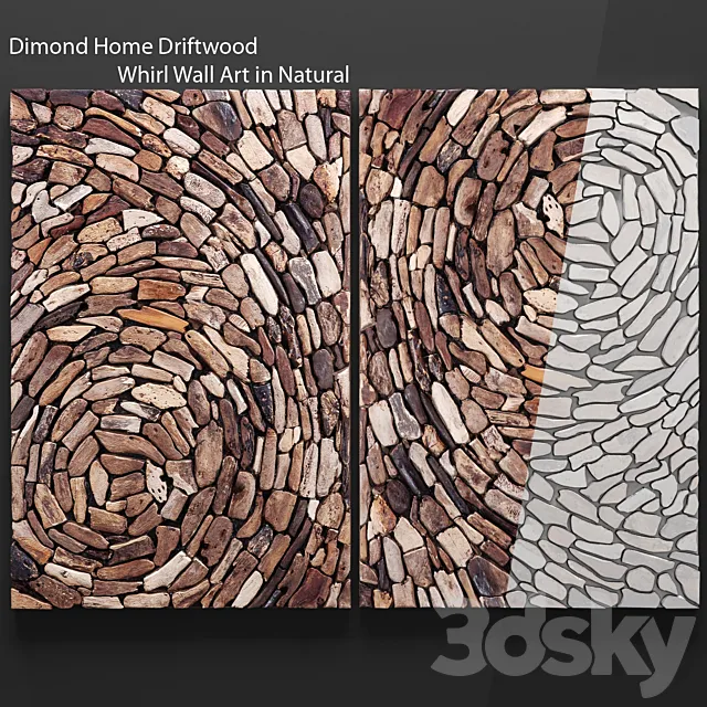 Dimond Home Driftwood Whirl Wall Art. wall decor. plank panels. wooden decor. boards. wooden wall. panel. slats. picture. bars. eco. eco-design 3DSMax File