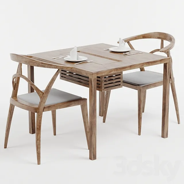 Dining Chair and Table 3ds Max