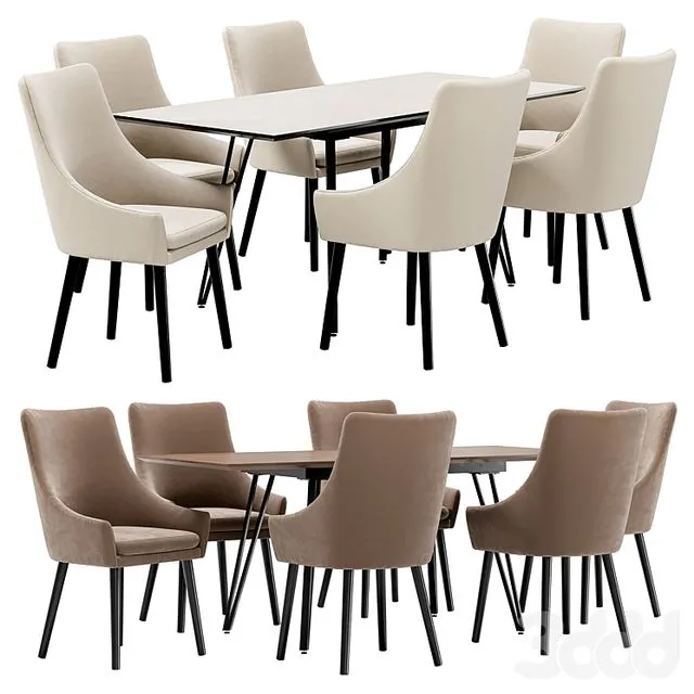 Dining chair Dafna and table Diego 3dsMax Model