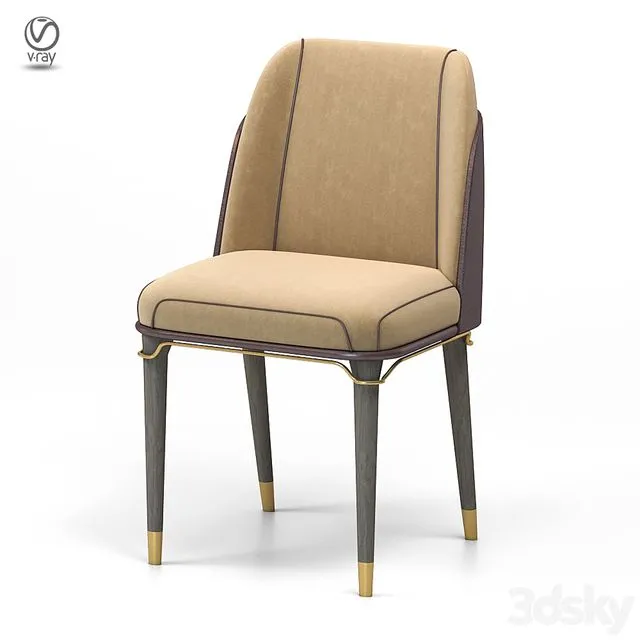 Dining chair fabric leather wood lounge 3dsMax Model