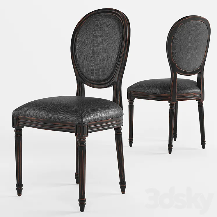 Dining chair French style LUIS 3DS Max