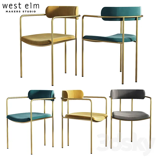 Dining Chair Lenox West Elm 3ds Max