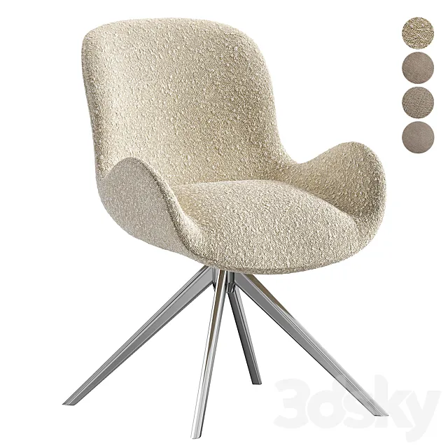 Dining chair made of boucle fabric Asyar 3dsMax Model