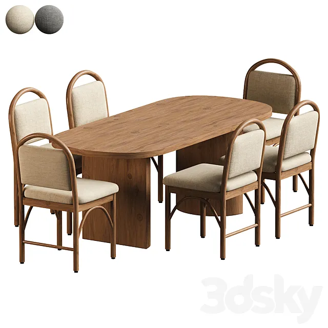 Dining Chair Set of and Nealy table 3dsMax Model