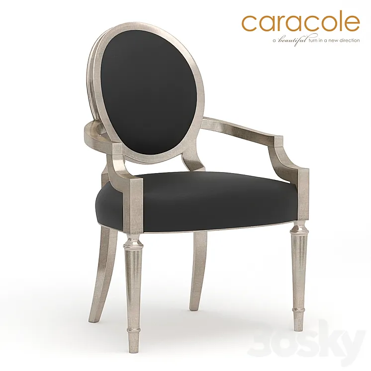 Dining chair with armrests Chit-chat TRA-ARMCHA-006 Caracole 3DS Max