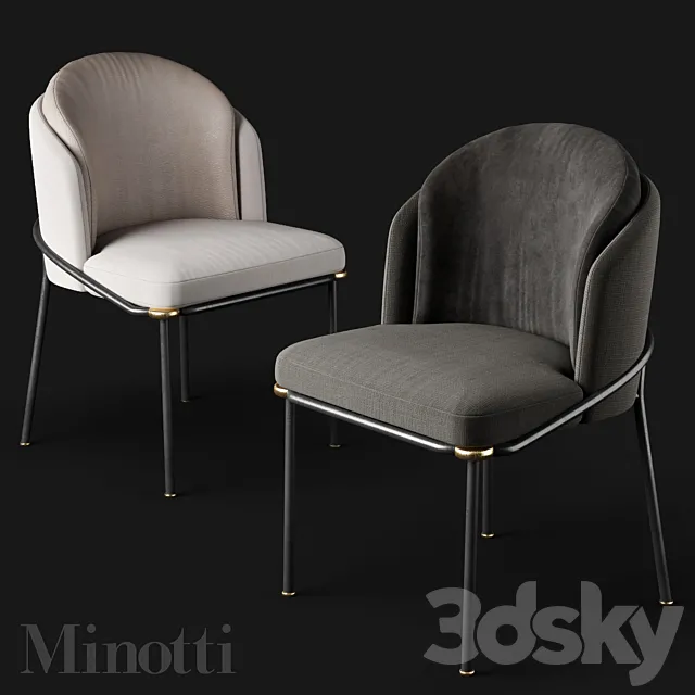 Dining chairs Minotti Fil noir 3DS Max Model