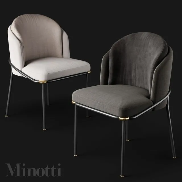 Dining chairs Minotti Fil noir 3dsMax Model