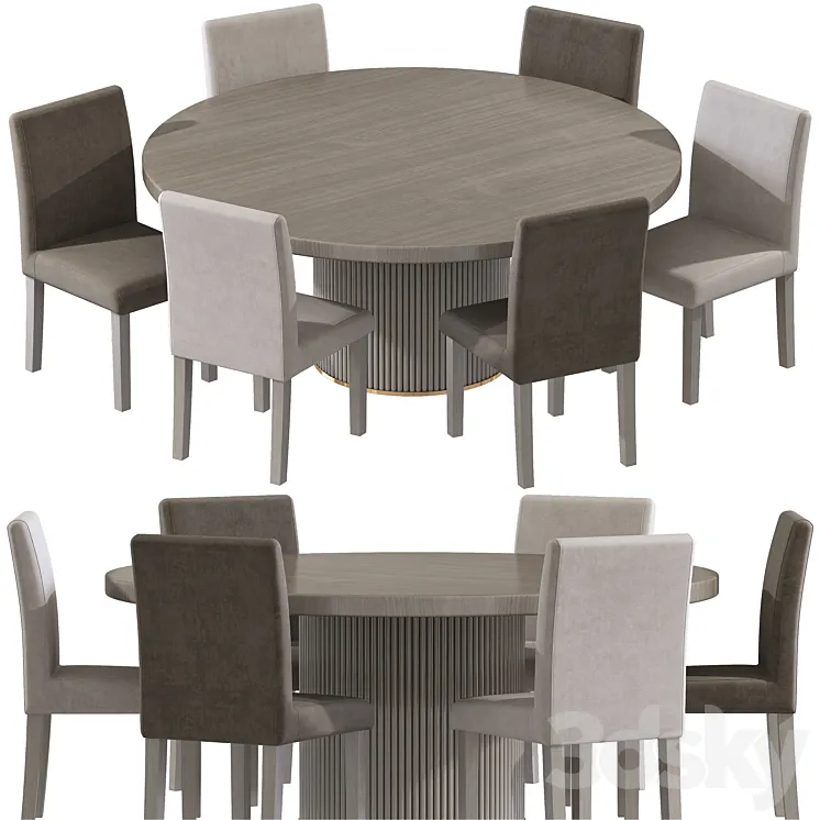 Dining Chairs \/ Table N_51 3DS Max