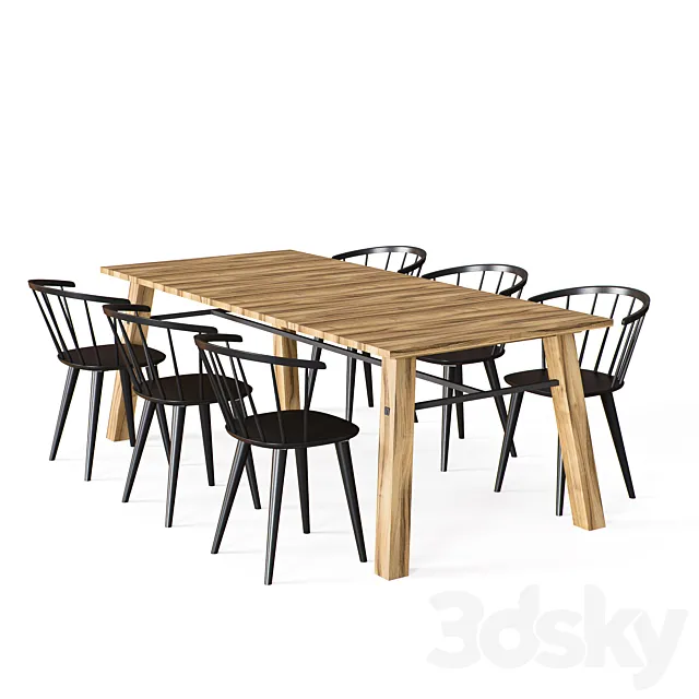 Dining group 3DS Max Model