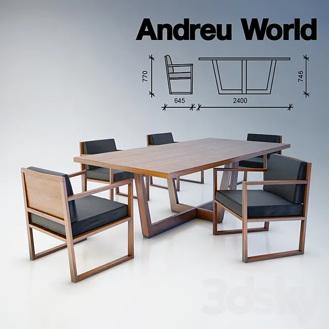 Dining group Andreu World 3ds Max