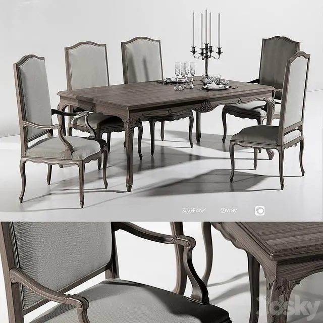 Dining group Angelo Cappellini 3dsMax Model