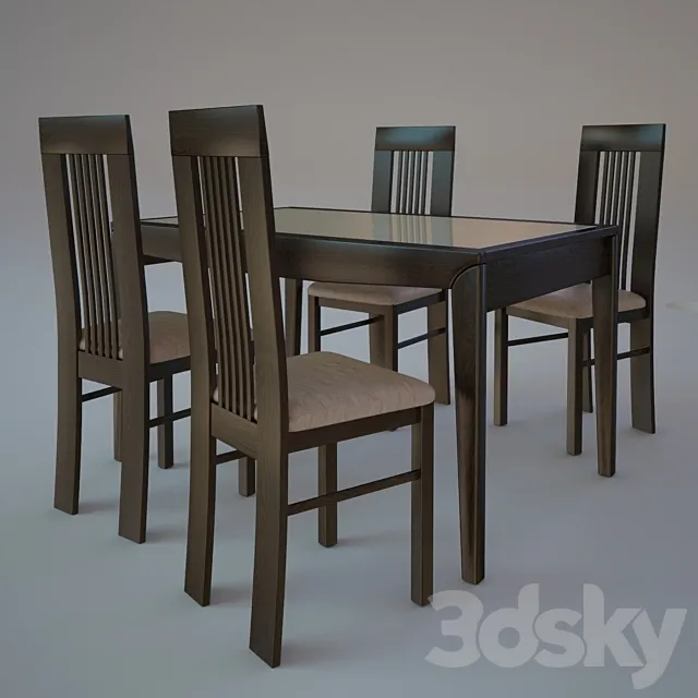 Dining group Fenice. 3DSMax File