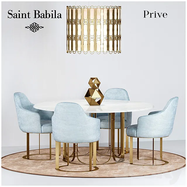 Dining group Prive. SAINT BABILA 3DSMax File