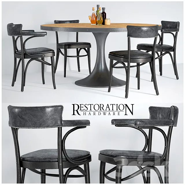 Dining group RESTORATION HARDWARE 3ds Max
