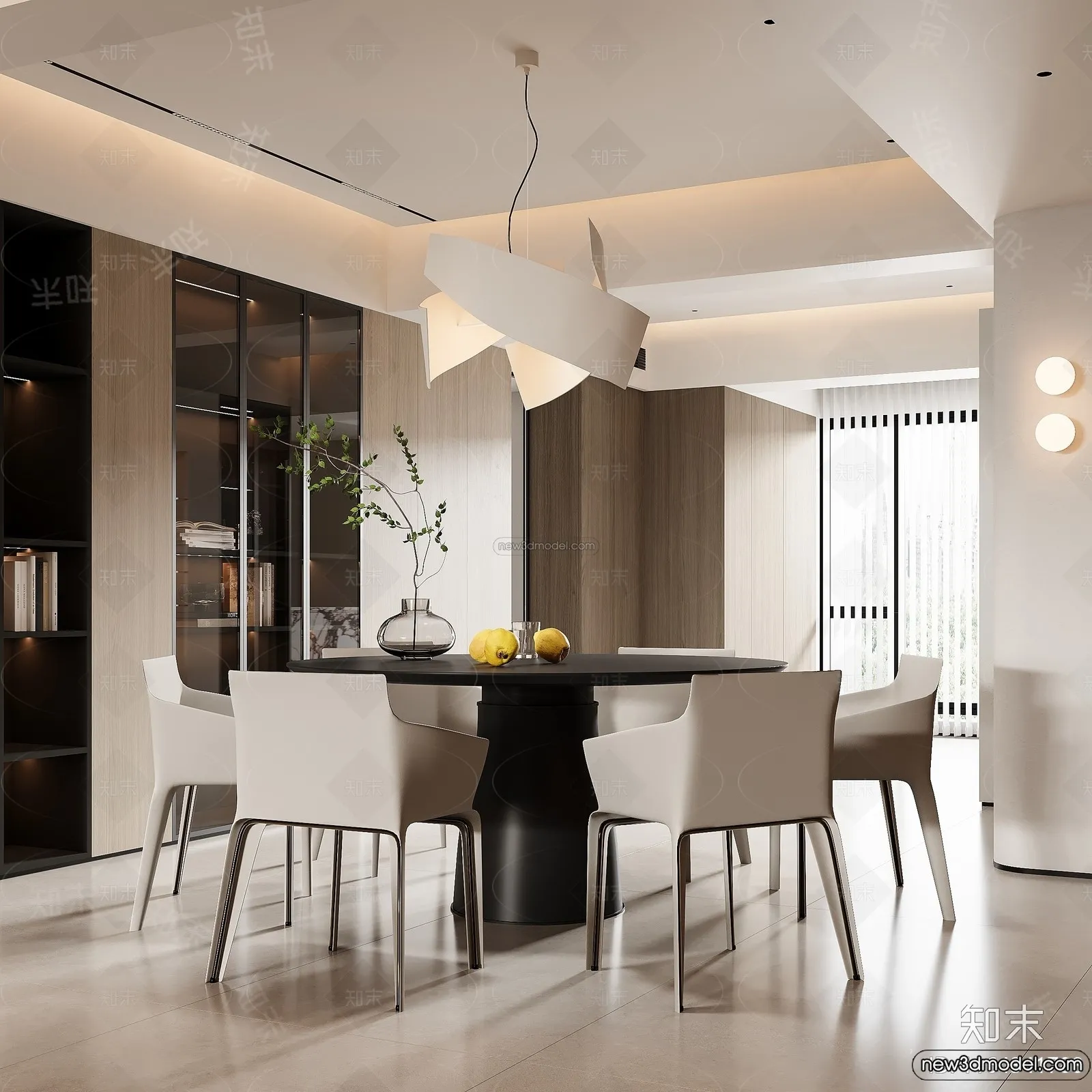 Dining Room – 3D Interior Scene – Italian Style – 004