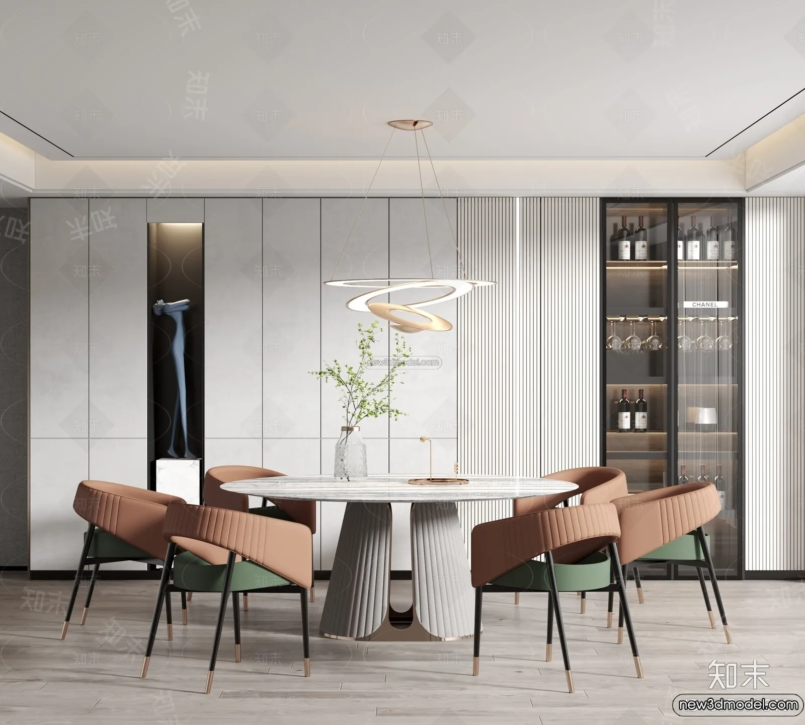 Dining Room – 3D Interior Scene – Italian Style – 005