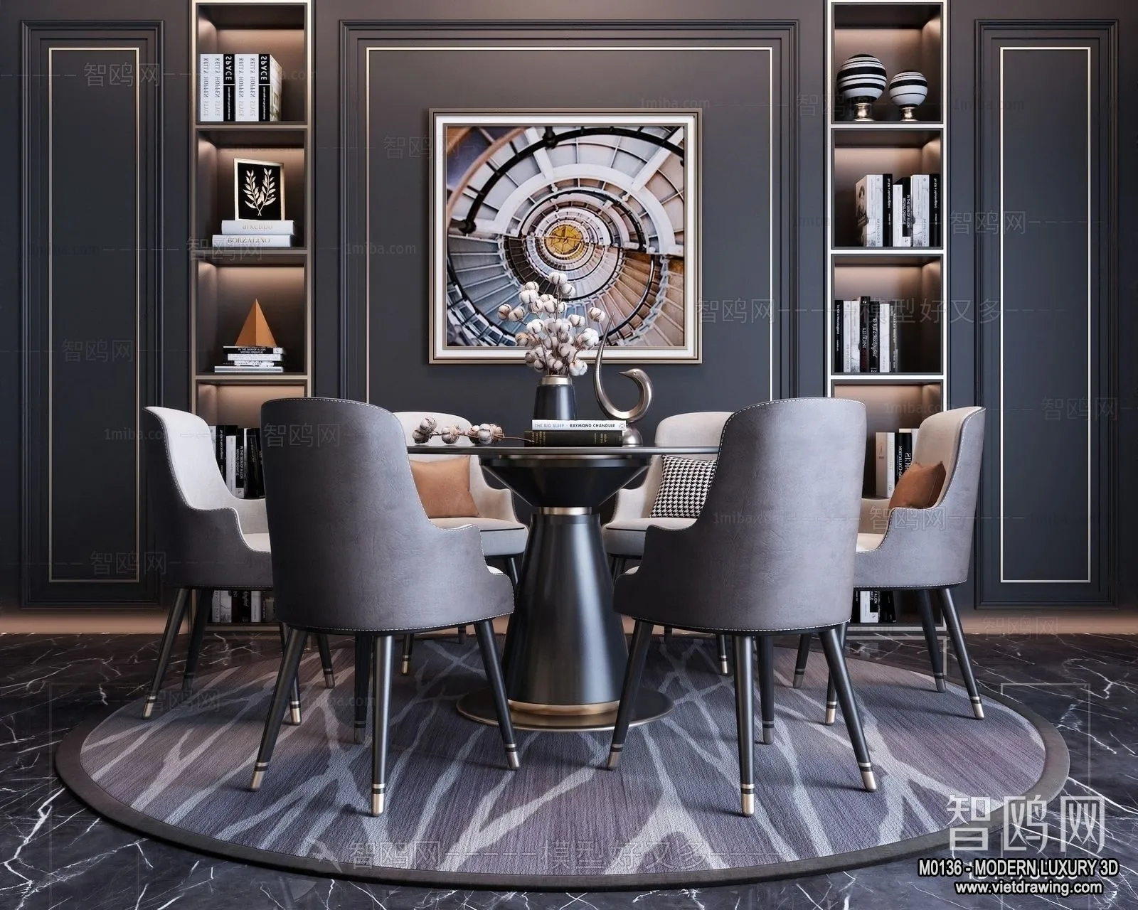 Dining Room – 3D Interior Scene – Luxury Style – 002