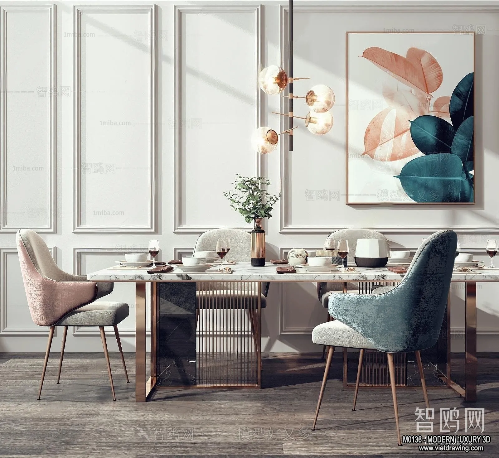 Dining Room – 3D Interior Scene – Luxury Style – 003