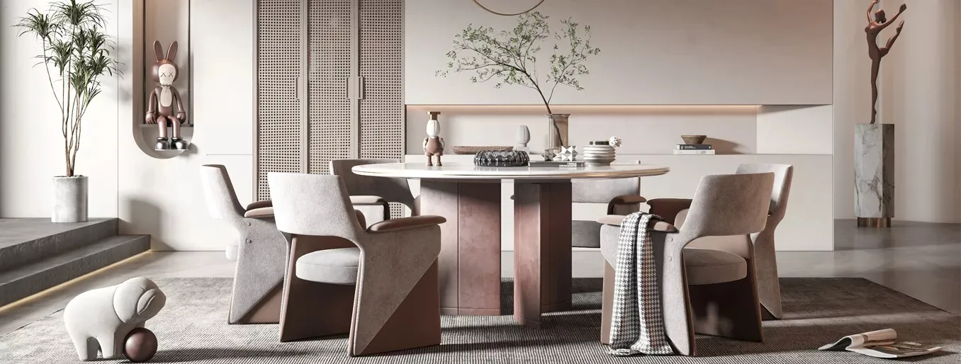 Dining Room 3D Interior Scene Model – Wabi Sabi Style – 030