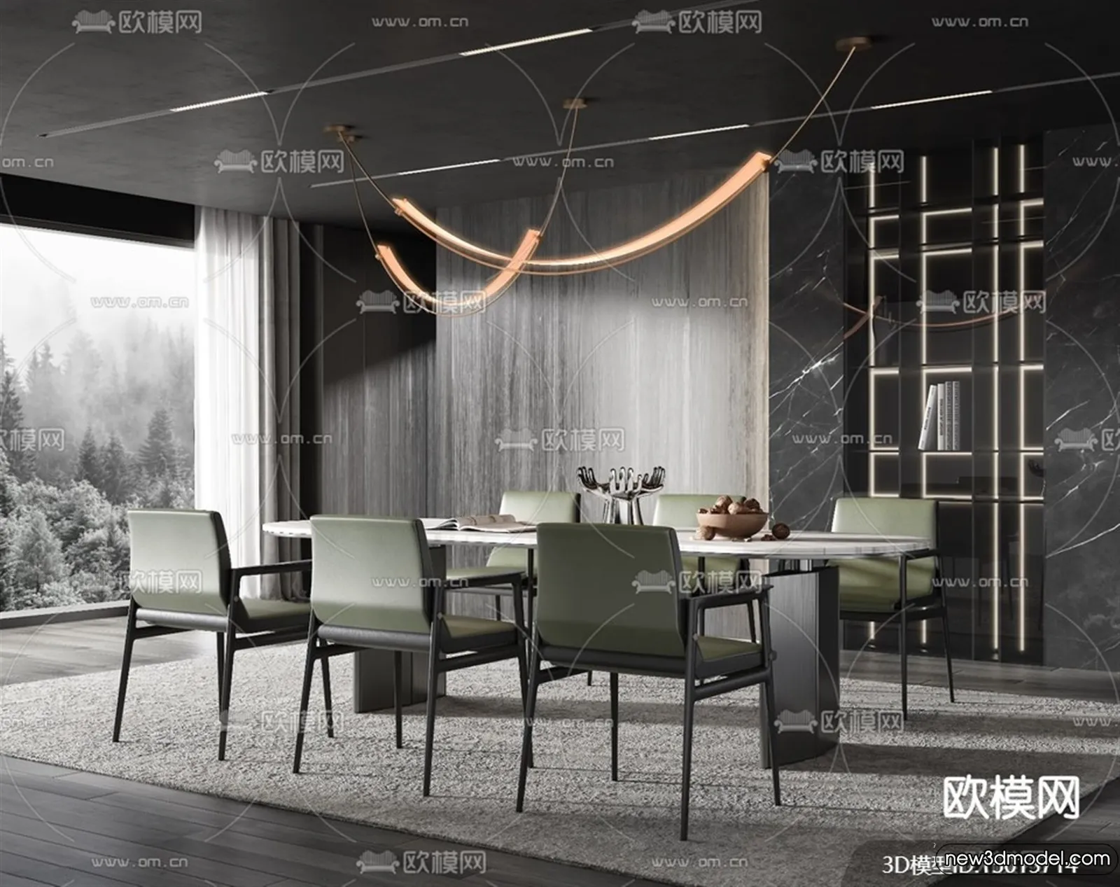 Dining Room – 3D Models – 3D Interior Scenes – 002