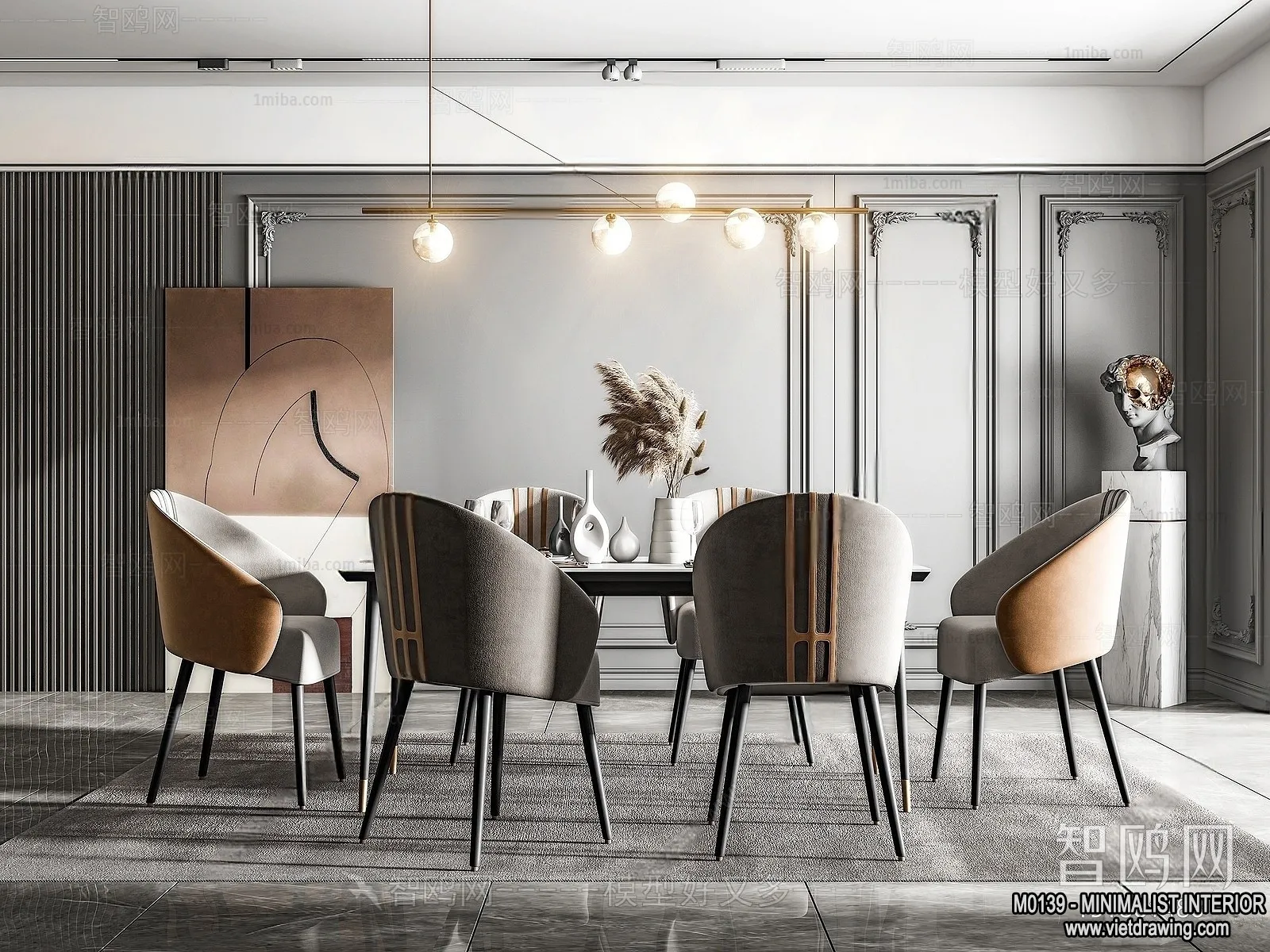 Dining Room – Minimalist Style – 3D Interior Scene – 005