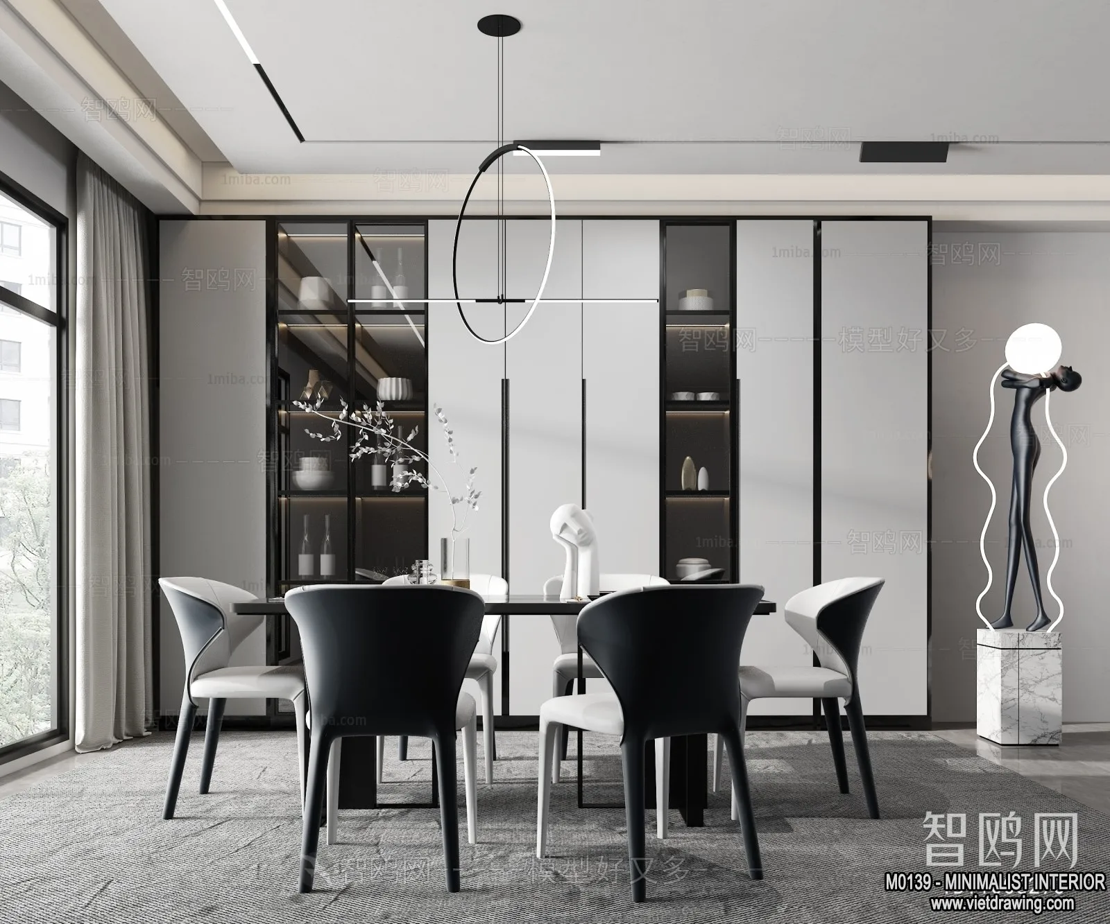 Dining Room – Minimalist Style – 3D Interior Scene – 019