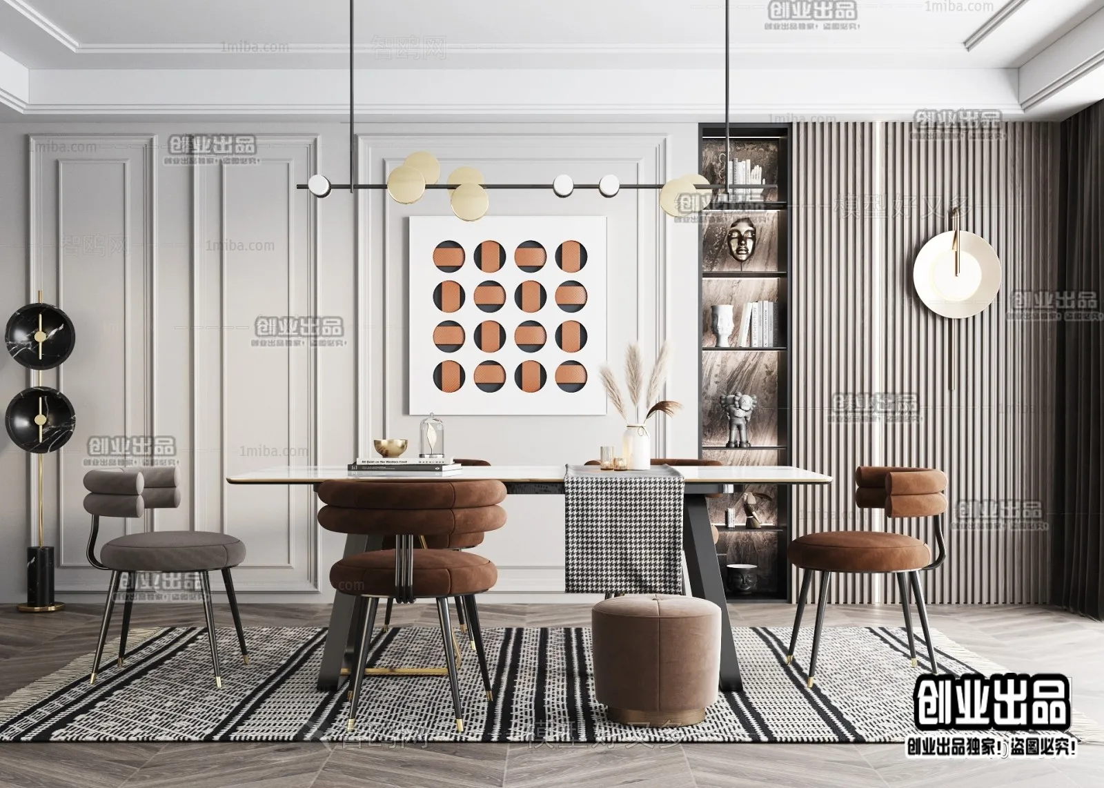 Dining Room – Modern Style Interior 3D Scenes – 010