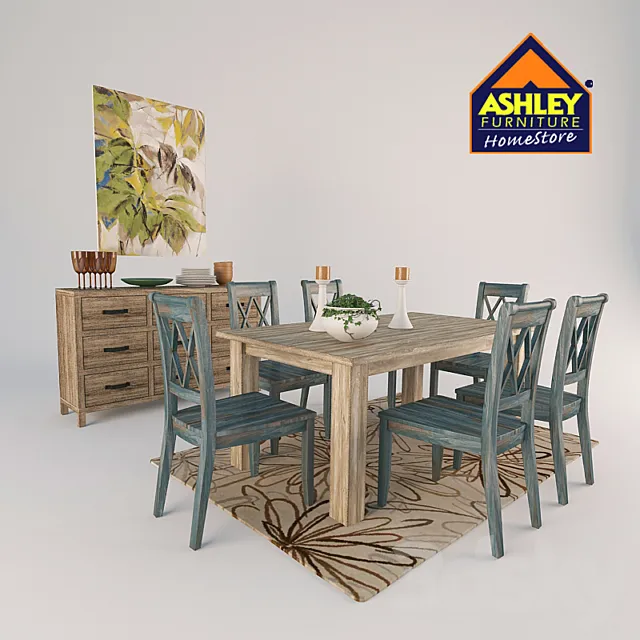 Dining room set Ashley furniture 3DSMax File