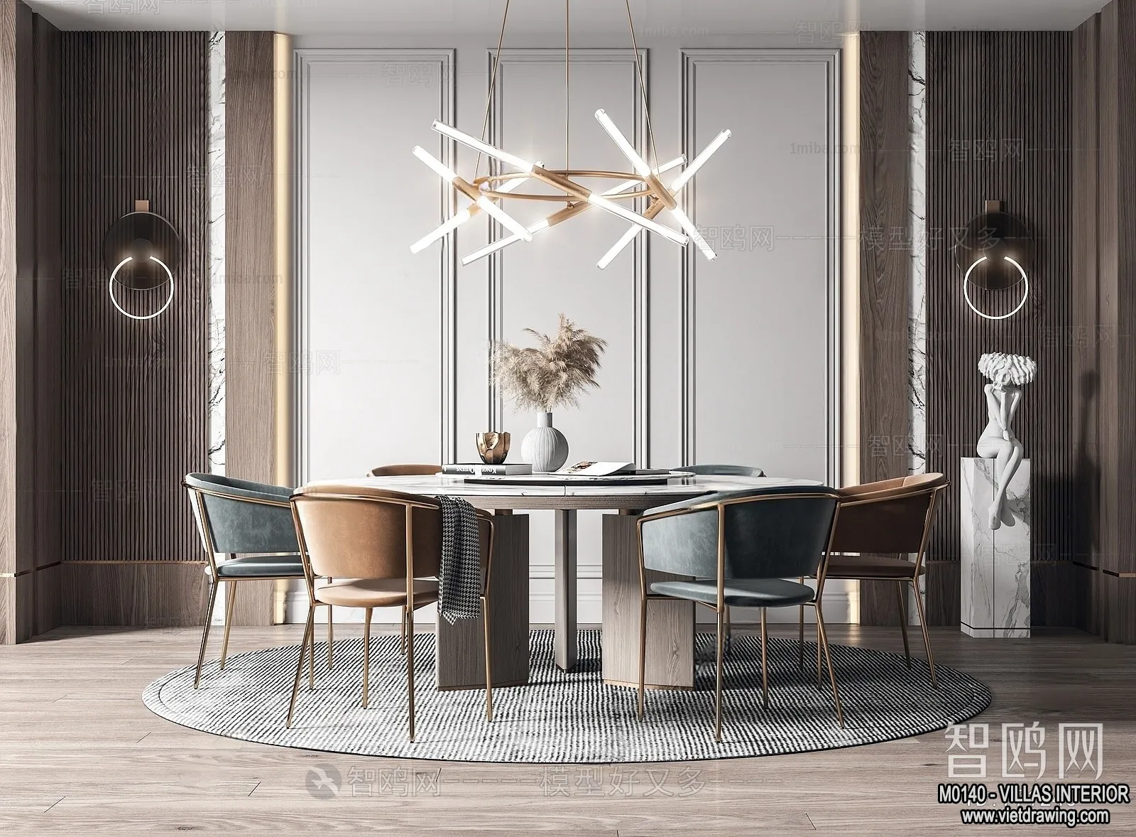 Dining Room – Villas 3D Interior Scene – 3D Models – 070