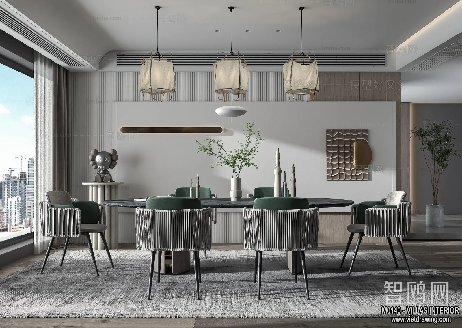 Dining Room – Villas 3D Interior Scene – 3D Models – 130