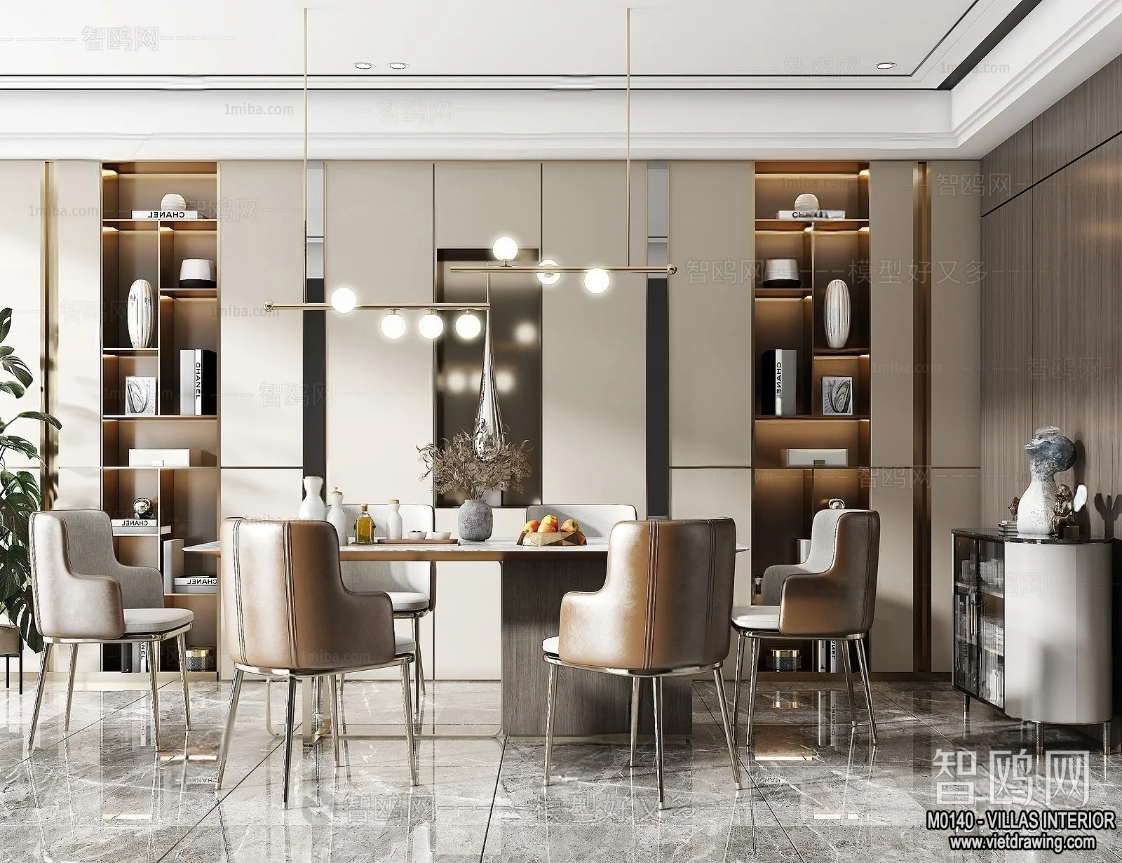 Dining Room – Villas 3D Interior Scene – 3D Models – 157