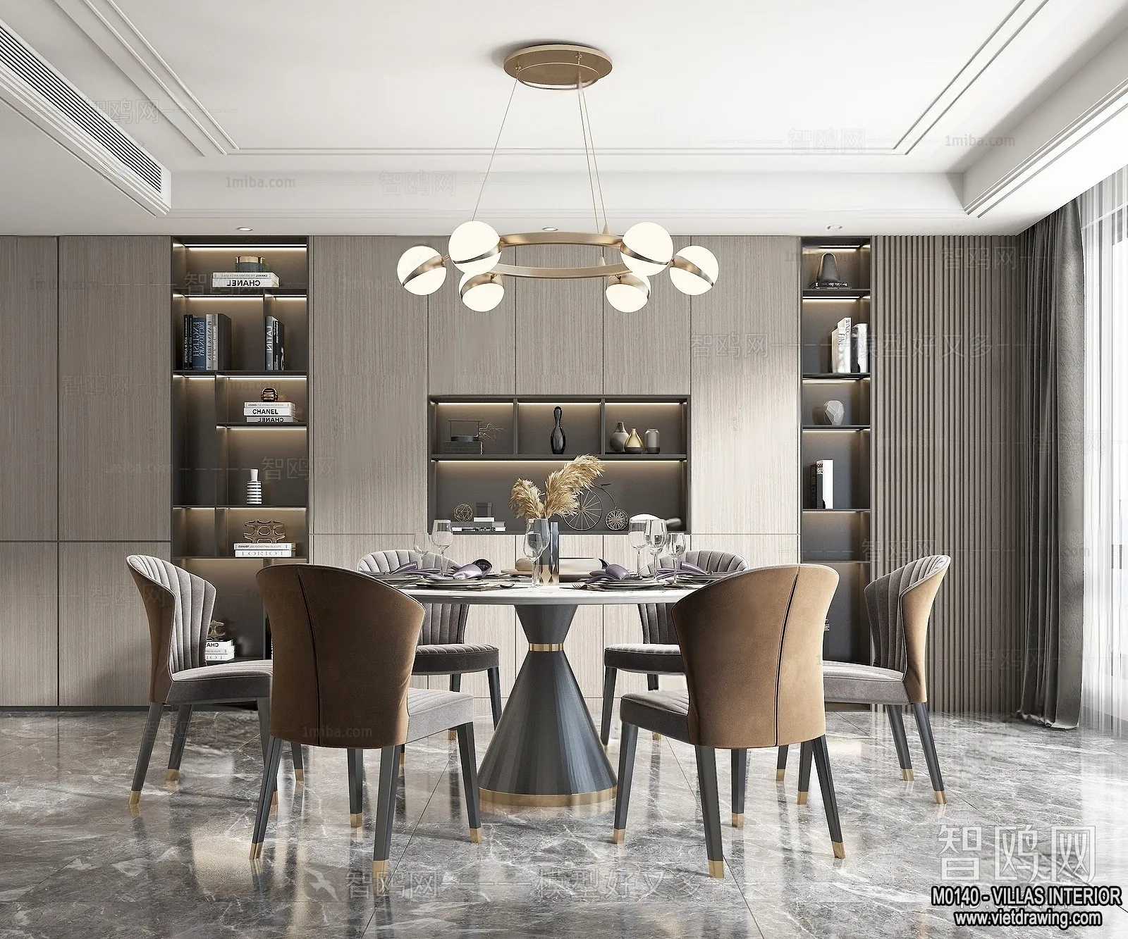 Dining Room – Villas 3D Interior Scene – 3D Models – 165