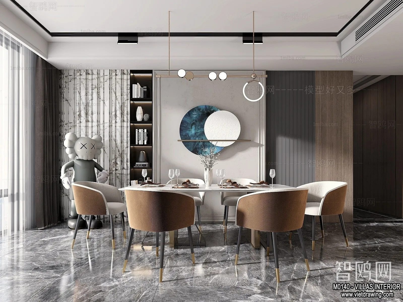 Dining Room – Villas 3D Interior Scene – 3D Models – 176