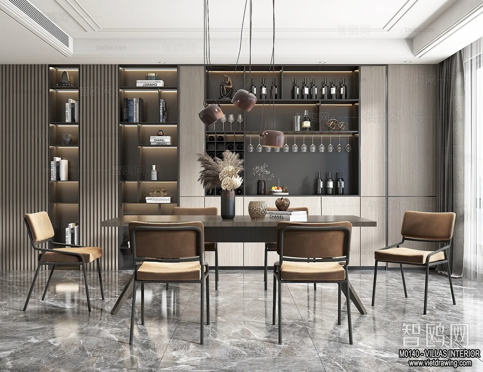 Dining Room – Villas 3D Interior Scene – 3D Models – 178